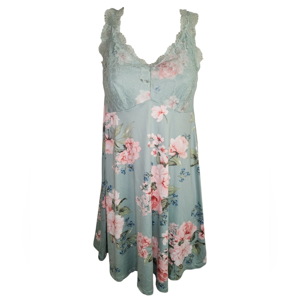 Flora Nikrooz Floral Lace Slip Dress | Coquette Cottagecore Lingerie | Small